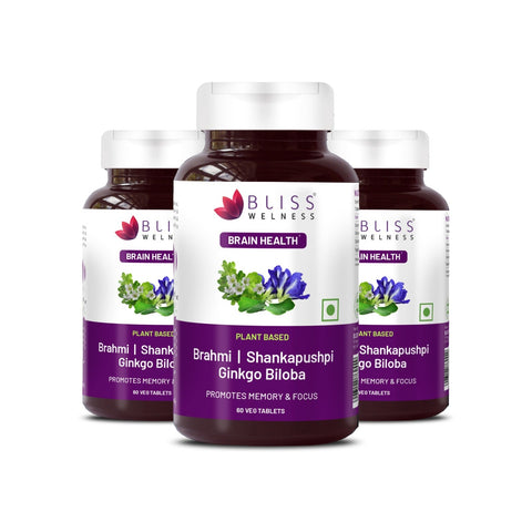 BrainBliss: Natural Brain Health supplement with Brahmi, Shankhpushpi & Ginkgo Biloba